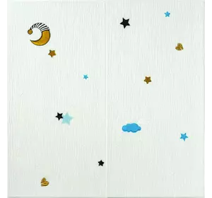 Панель стінова 3D 700*700*4mm зірки та місяць на білому фоні (D) SW-00001970