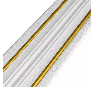Плінтус РР самоклеючий білий з золотою смужкою 2300*140*4мм (D) SW-00001812