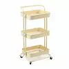 Етажерка мобільна триярусна універсальна з металу 45х37х82см Кремова SW-00002105 Етажерка мобільна триярусна універсальна з металу 45х37х82см Кремова SW-00002105