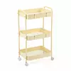 Етажерка мобільна триярусна универсальная з металу 45х30х78см Кремова SW-00002113 Етажерка мобільна триярусна универсальная з металу 45х30х78см Кремова SW-00002113