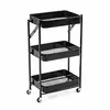 Етажерка мобільна триярусна універсальна з металу 46,5х29х77,5см Чорна SW-00002099 Етажерка мобільна триярусна універсальна з металу 46,5х29х77,5см Чорна SW-00002099