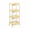 Етажерка мобільна чотириярусна універсальна з металу кремова 45*30*103см SW-00002114 Етажерка мобільна чотириярусна універсальна з металу кремова 45*30*103см SW-00002114