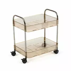 Етажерка мобільна двоярусна універсальна з акрилу та металу 40х28,5х45см Бежева SW-00002110 Етажерка мобільна двоярусна універсальна з акрилу та металу 40х28,5х45см Бежева SW-00002110