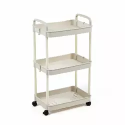 Етажерка мобільна триярусна універсальна пластикова 41х25х72см Слонова кістка SW-00002435 Етажерка мобільна триярусна універсальна пластикова 41х25х72см Слонова кістка SW-00002435