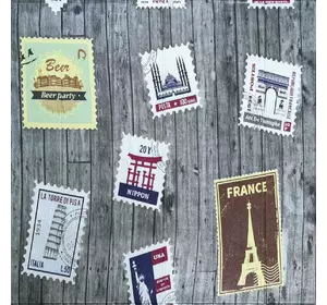 Самоклеюча 3D панель 700х700х4мм Поштові марки (091) SW-00001152 Самоклеюча 3D панель 700х700х4мм Поштові марки (091) SW-00001152