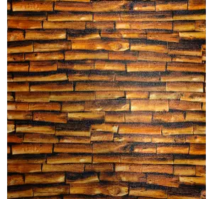 Самоклеюча декоративна 3D панель під дерево Вогняне 700х770х5мм (187)