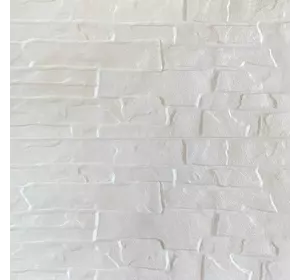 Самоклеюча декоративна 3D панель білий камінь 600х600х5мм (189)