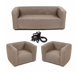 Комплект надувних меблів диван і 2 крісла Коричневий SW-00002657 Комплект надувних меблів диван і 2 крісла Коричневий SW-00002657