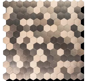 Самоклеюча алюмінієва плитка 300х300х3мм Мозаїка рожеве золото SW-00001930 Самоклеюча алюмінієва плитка 300х300х3мм Мозаїка рожеве золото SW-00001930