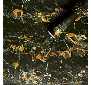 Самоклеюча плівка 0,45х10м х 0,07мм Чорний мармур з жовтим SW-00001282 Самоклеюча плівка 0,45х10м х 0,07мм Чорний мармур з жовтим SW-00001282